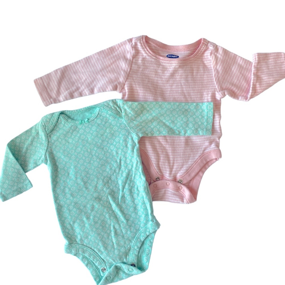 0-3 Month Long-sleeve Onsies.